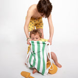 Pure Earth Collection Kids Beach Bag - Green Stripe 3