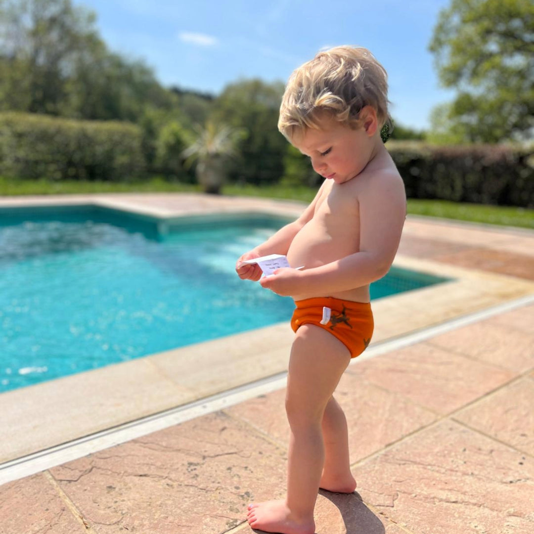Pure Earth Collection Swim Nappy - Neon Orange 2