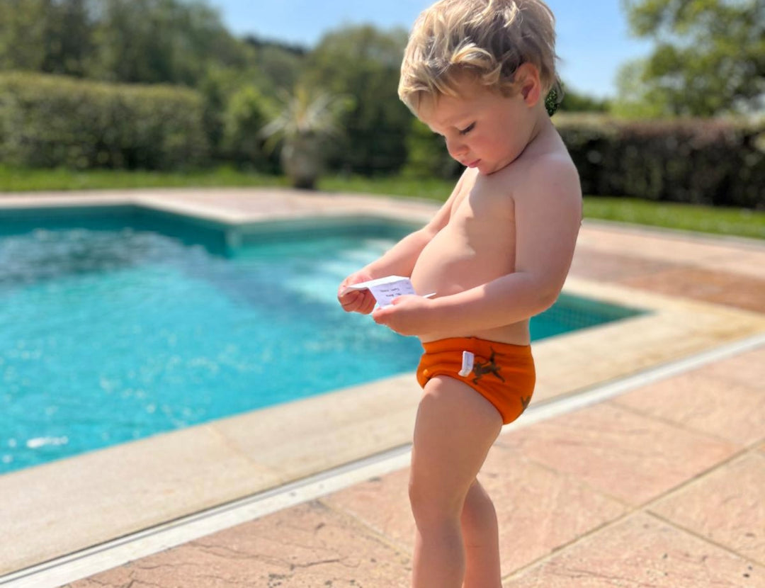 Pure Earth Collection Swim Nappy - Neon Orange 2
