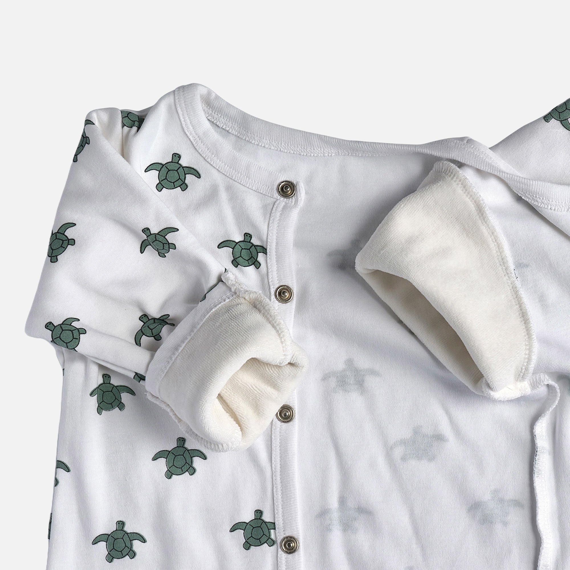 Pure Earth Collection Winter Sleepsuit With Padded Sleeves (2pk) - Turtle 3