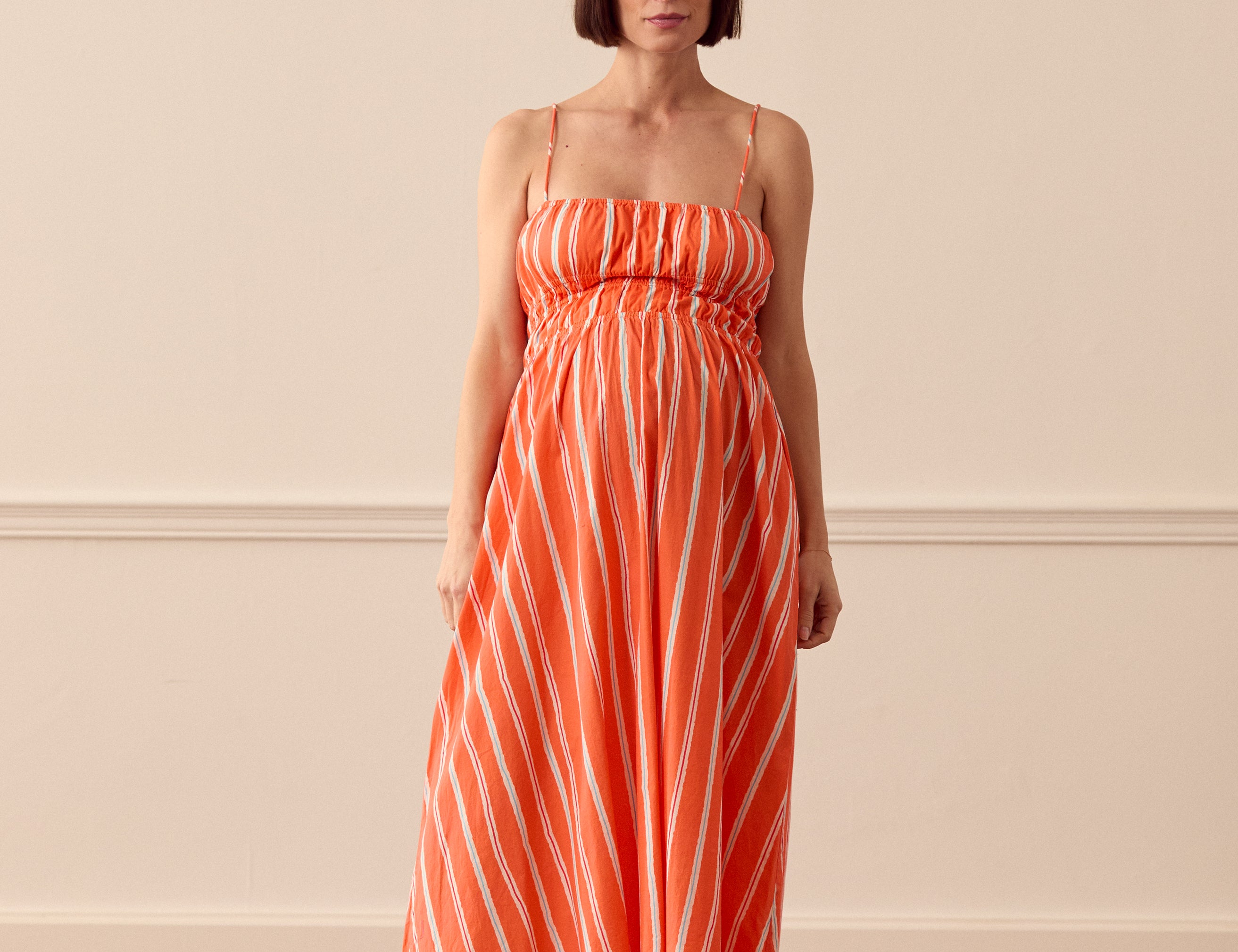 Palm Noosa West Dress in Orange Stripe 1