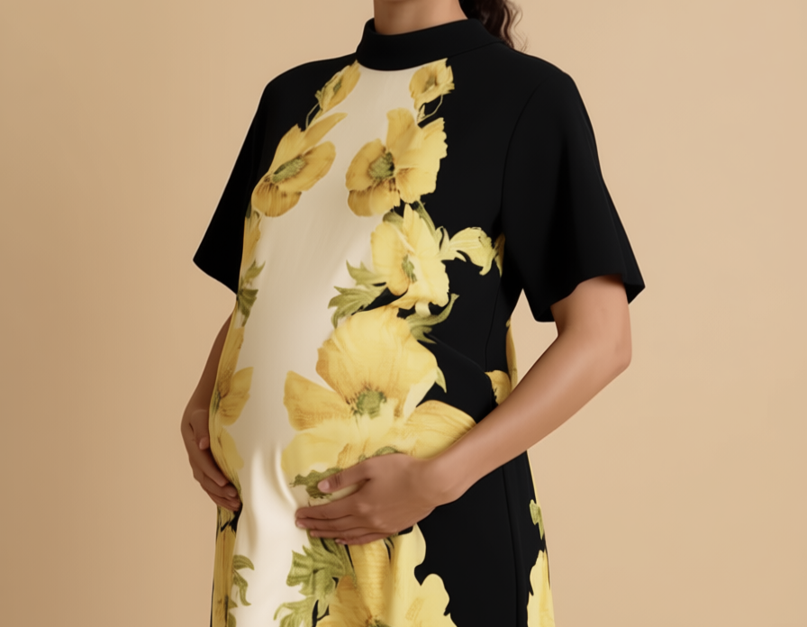 Printed Column Maxi Dress maternity