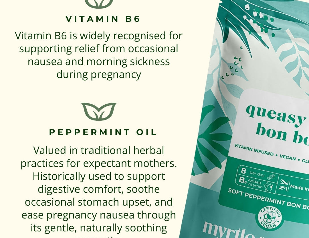 Queasy Bon Bons  - Soft peppermint bon bons for morning sickness relief - ingreediant list