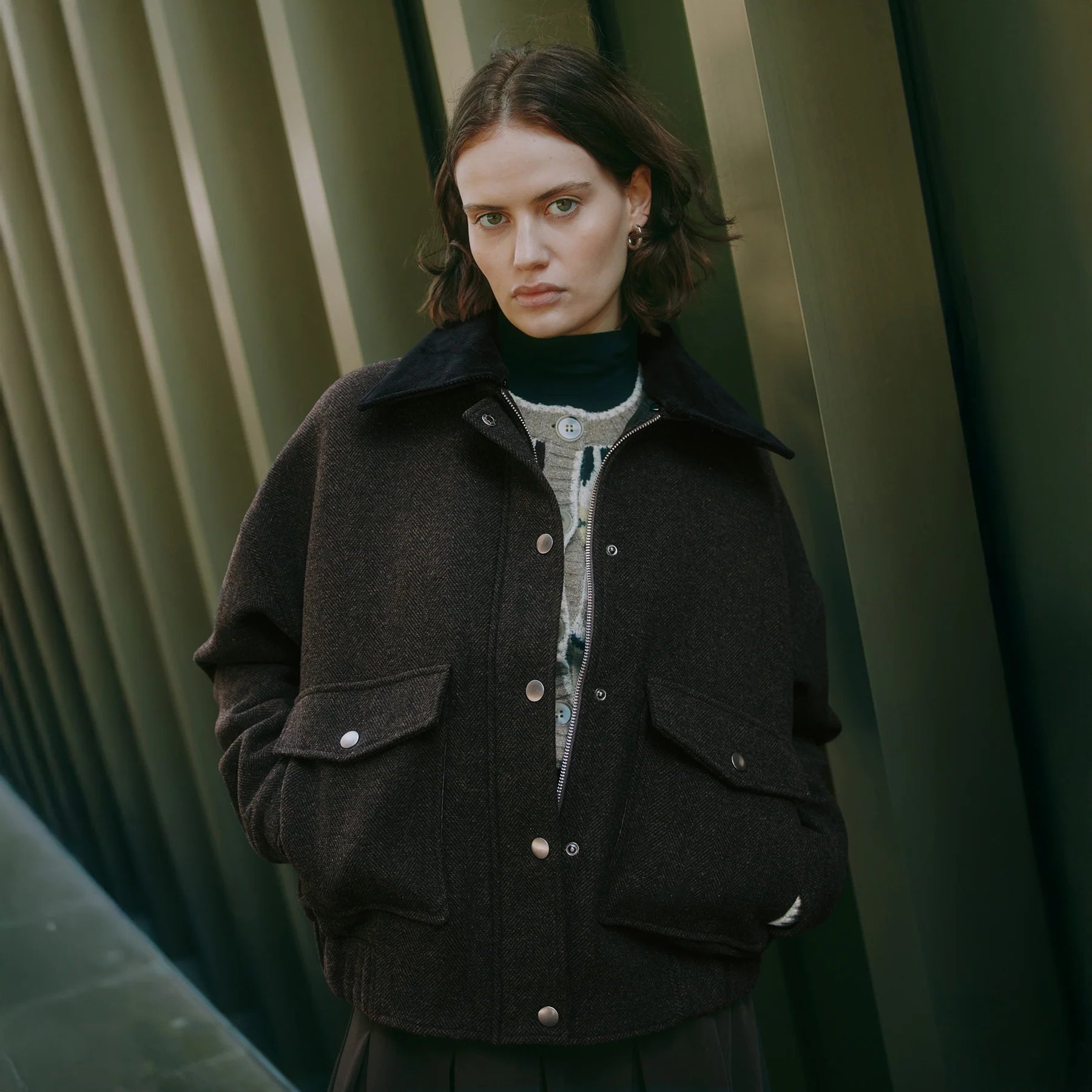 Albaray Removable Collar Flannel Jacket 1