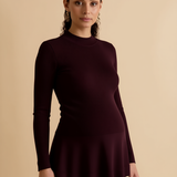 Rib Knit Detail Peplum Jumper maternity