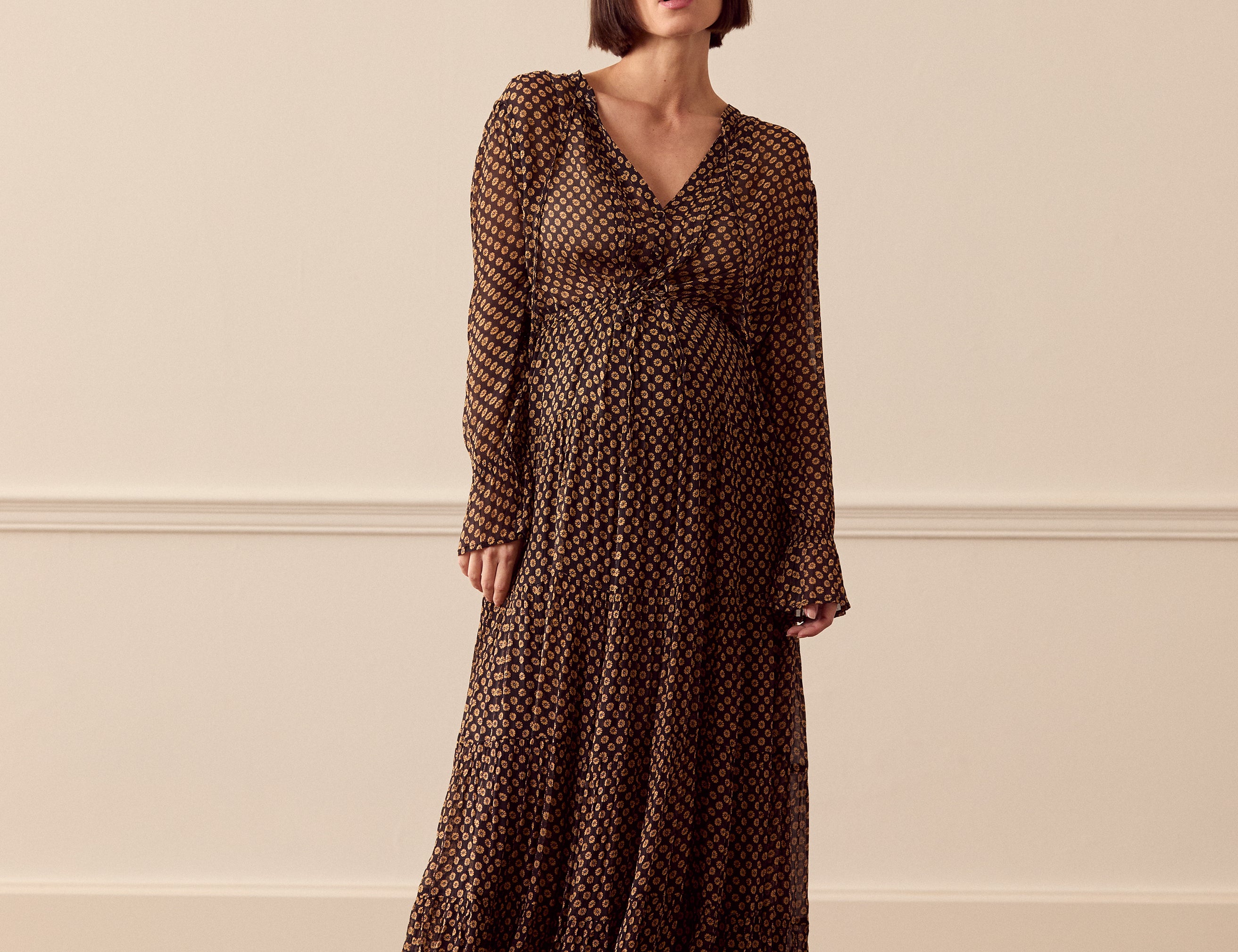 Rixo Indigo floral-print georgette maxi dress 1