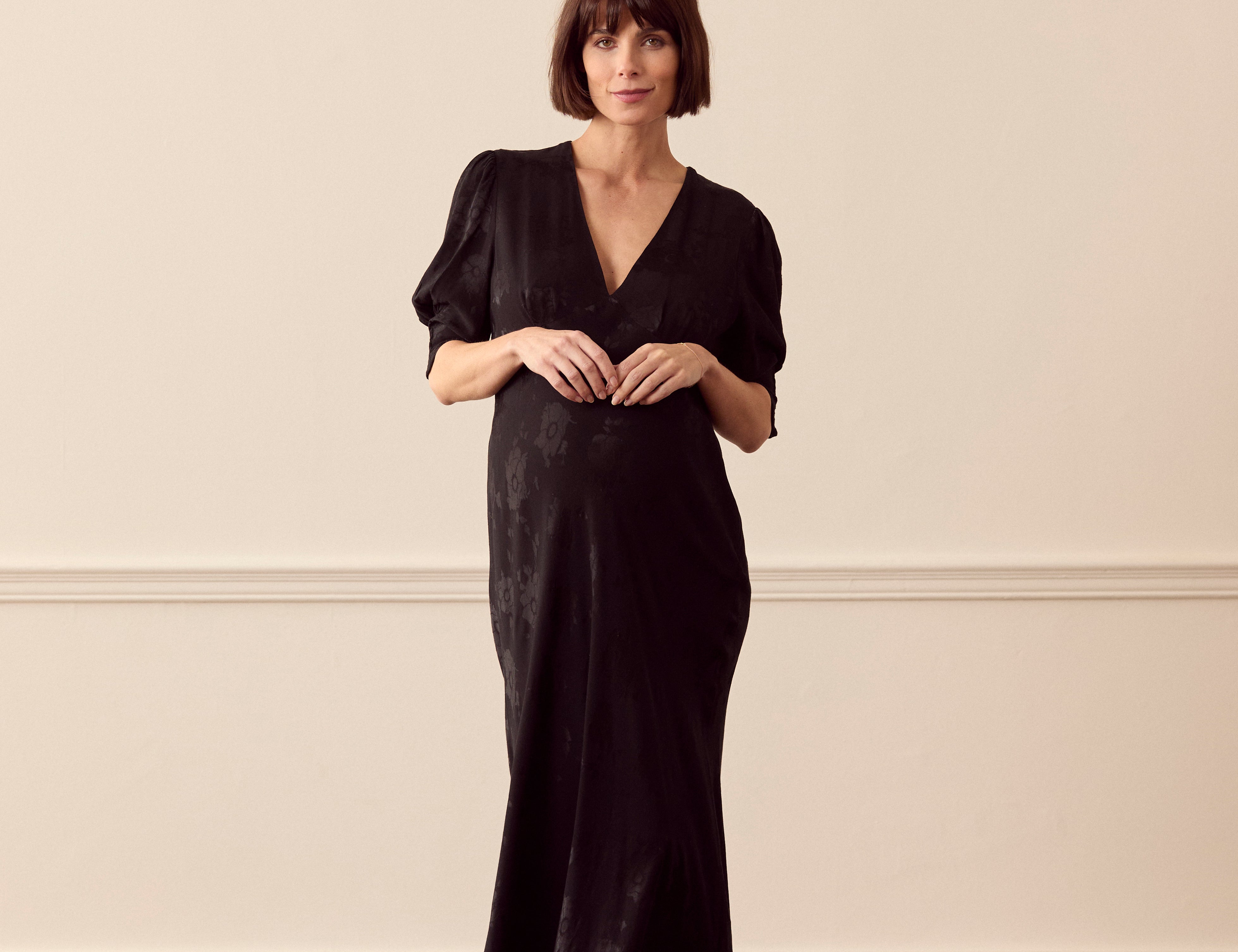 Rixo Zadie Jacquard Midi Dress - Black 1