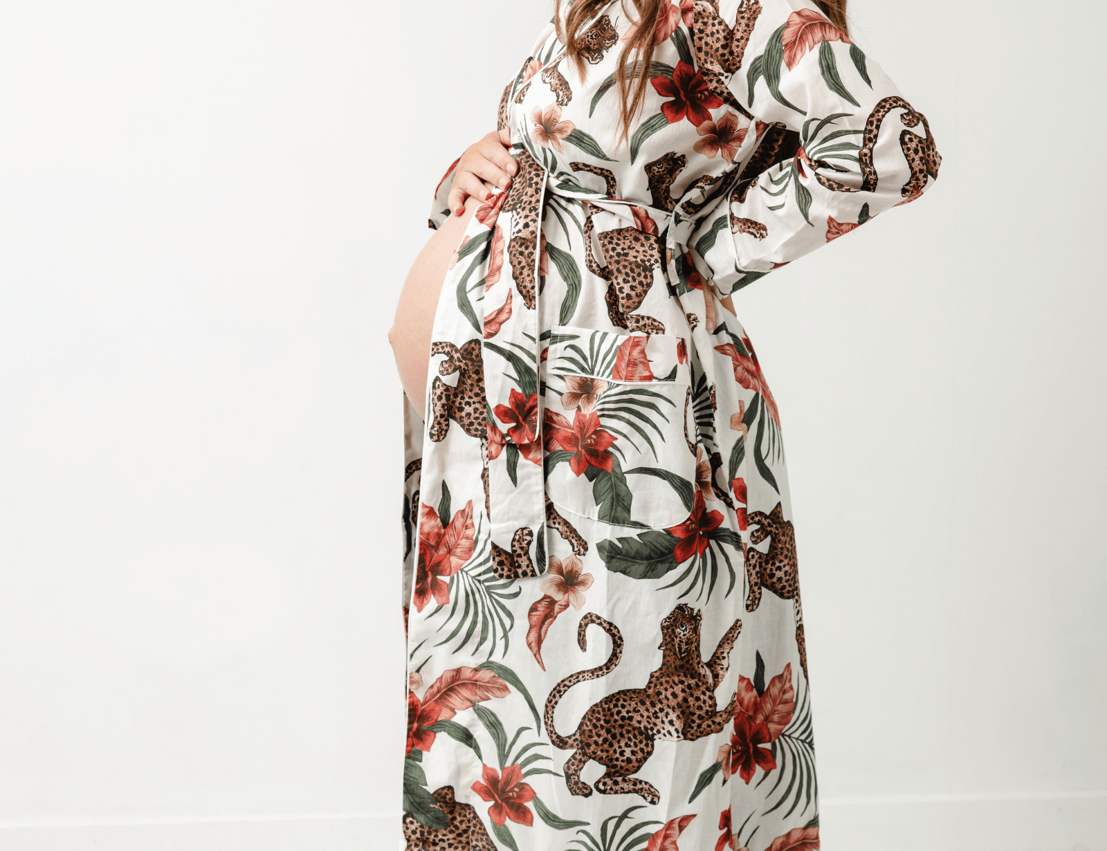 Desmond & Dempsey Soleia Leopard Print Cream Robe 1