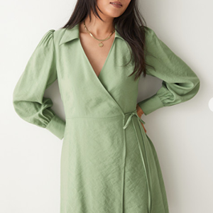 & Other Stories Collared Wrap Mini Dress 1