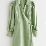 & Other Stories Collared Wrap Mini Dress 3