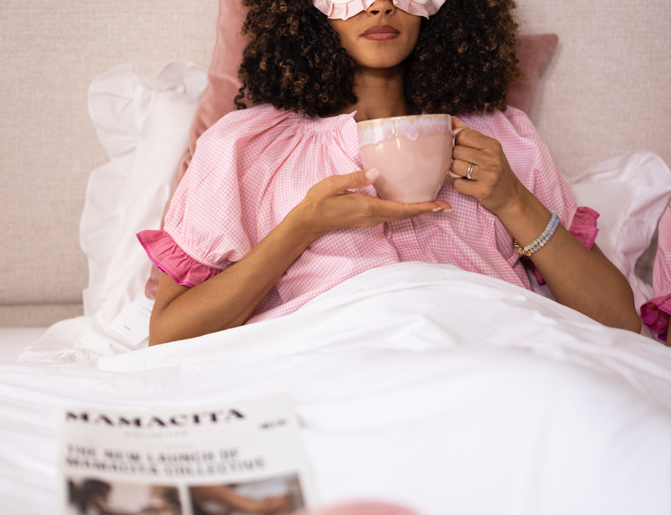 Mamacita collective Sienna Silk Eye Mask in Rose 2