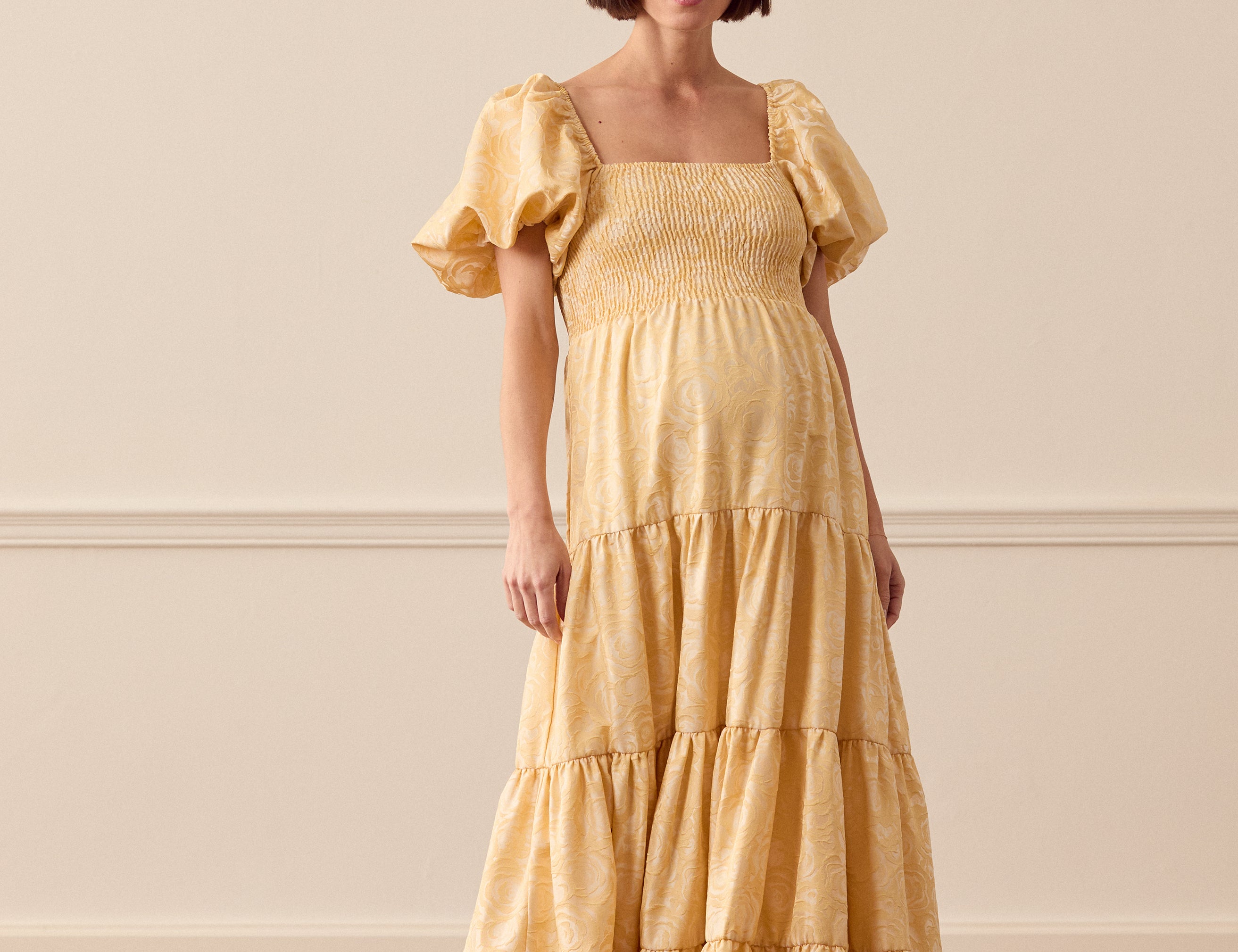 Sister Jane Marigold Jacquard Tiered Dress 1