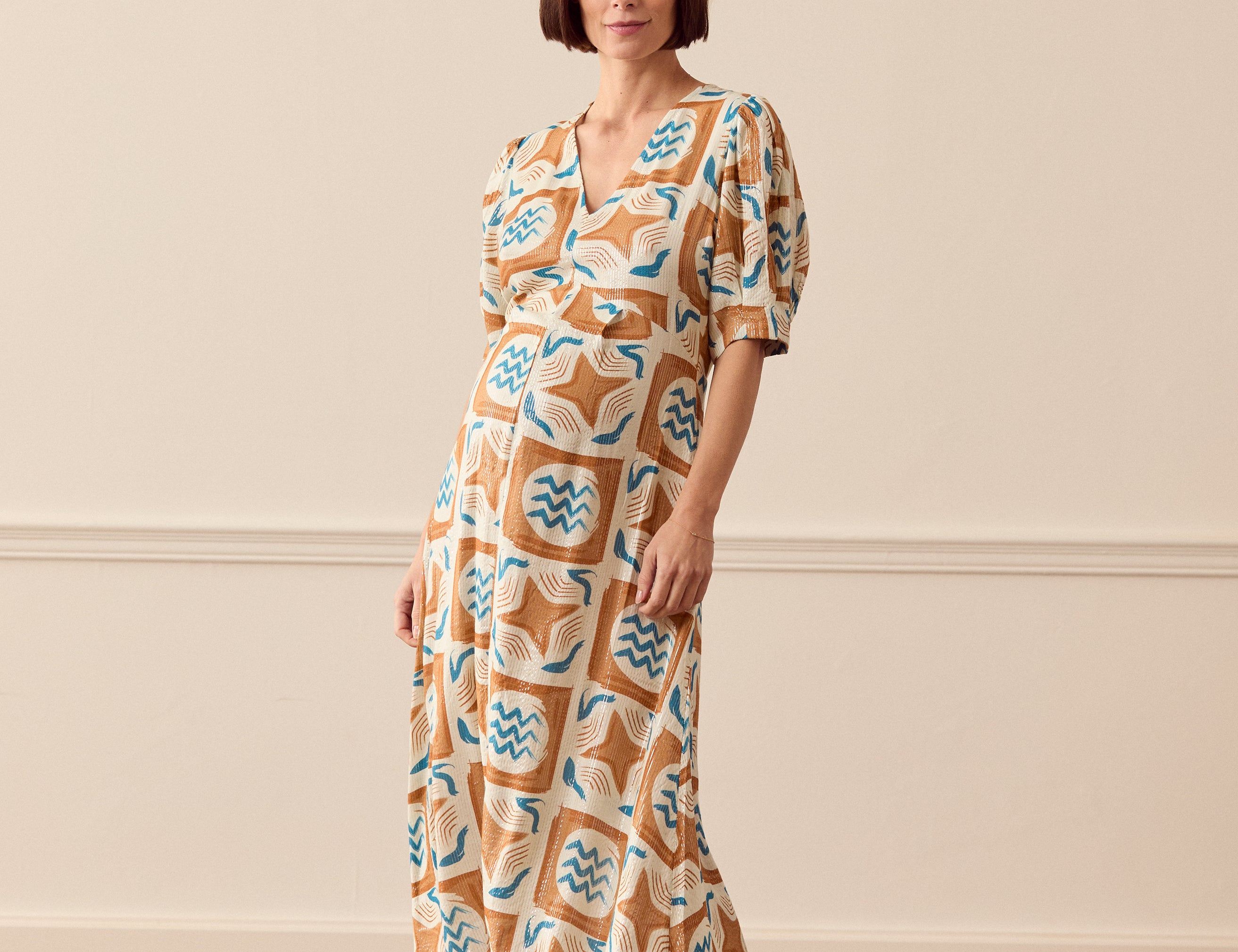 Summery Copenhagen Eta Long Dress in Bluejay 1