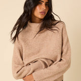 Nobody's Child Beige Roll Neck Relaxed Knitted Jumper 1