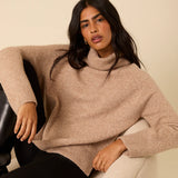 Nobody's Child Beige Roll Neck Relaxed Knitted Jumper 5