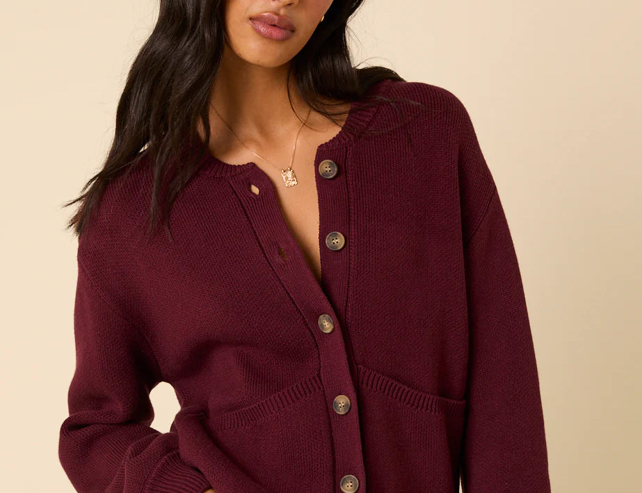 Nobody's Child Burgundy Knitted Cardigan 1