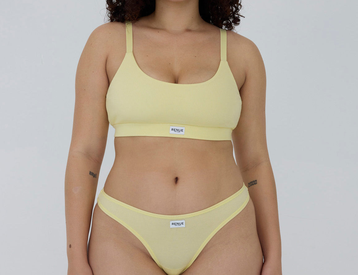RENUE Tencel Ribbed Thong - Lemon 1