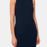 Whistles Erin Texture Midi Dress in Navy 2