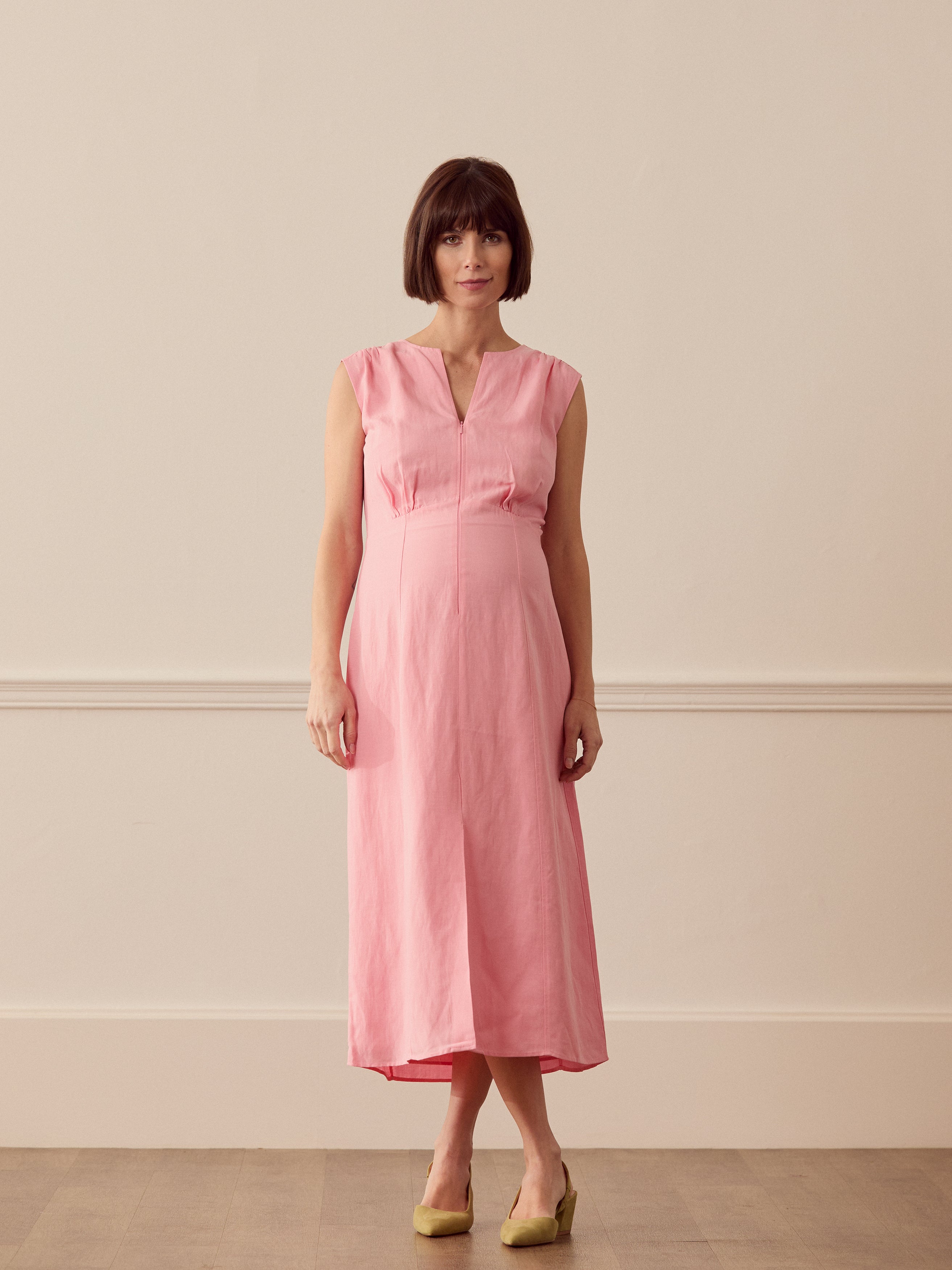 Abbie Linen Blend Midi Dress – For The Creators