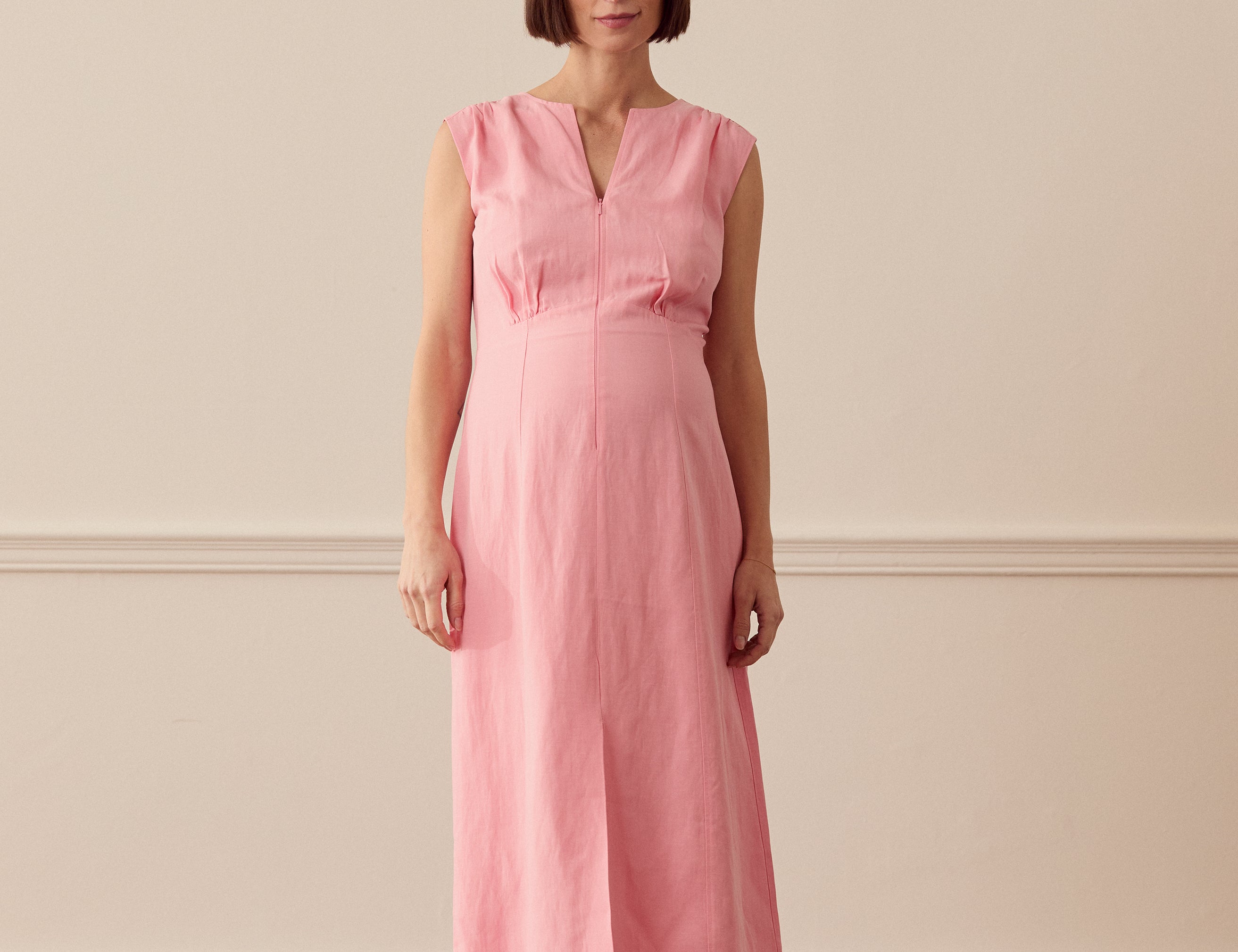 Whistles Abbie Linen Blend Midi Dress 1