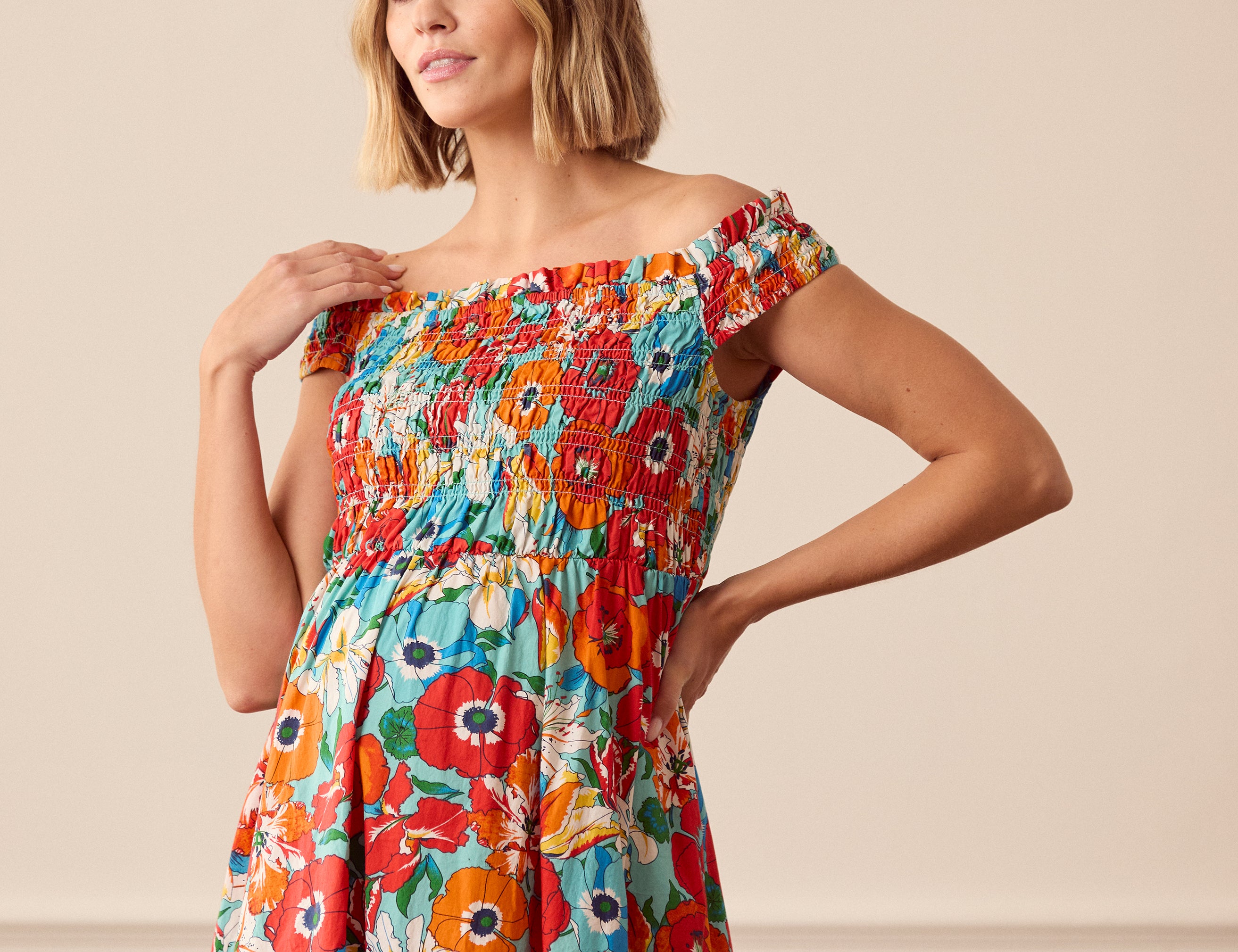 Whistles Blossom Tulips Bardot Dress 2