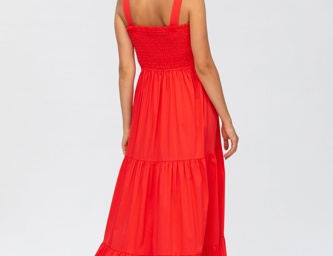 Pietro Brunelli Maternity Holly Red Maxi Maternity Dress in Poplin 2