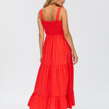 Pietro Brunelli Maternity Holly Red Maxi Maternity Dress in Poplin 2