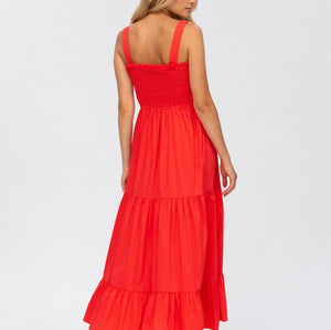 Pietro Brunelli Maternity Holly Red Maxi Maternity Dress in Poplin 2