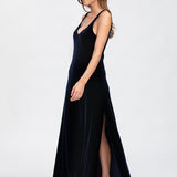Pietro Brunelli Maternity Auriga Navy Maxi Maternity Dress with Side Slit 1