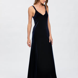 Pietro Brunelli Maternity Auriga Navy Maxi Maternity Dress with Side Slit 4