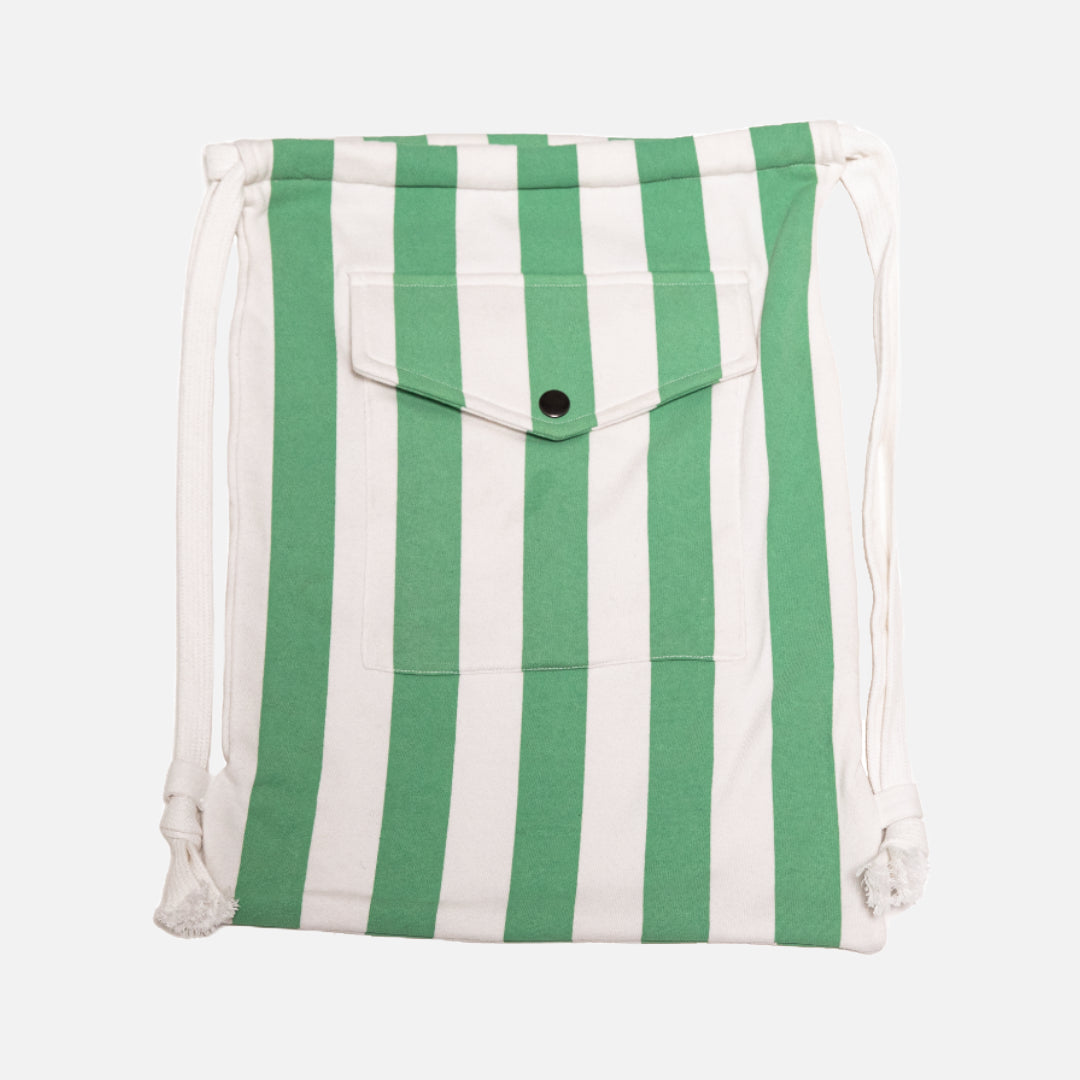 Pure Earth Collection Kids Beach Bag - Green Stripe 1