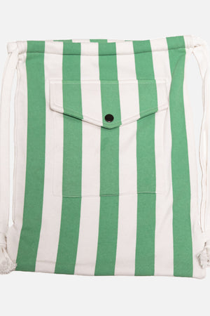 Pure Earth Collection Kids Beach Bag - Green Stripe 1