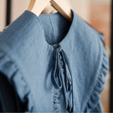 JOURNY Breastfeeding Cover - Detachable Collar - Margot Mummy Collar - Aegean Blue Linen 1