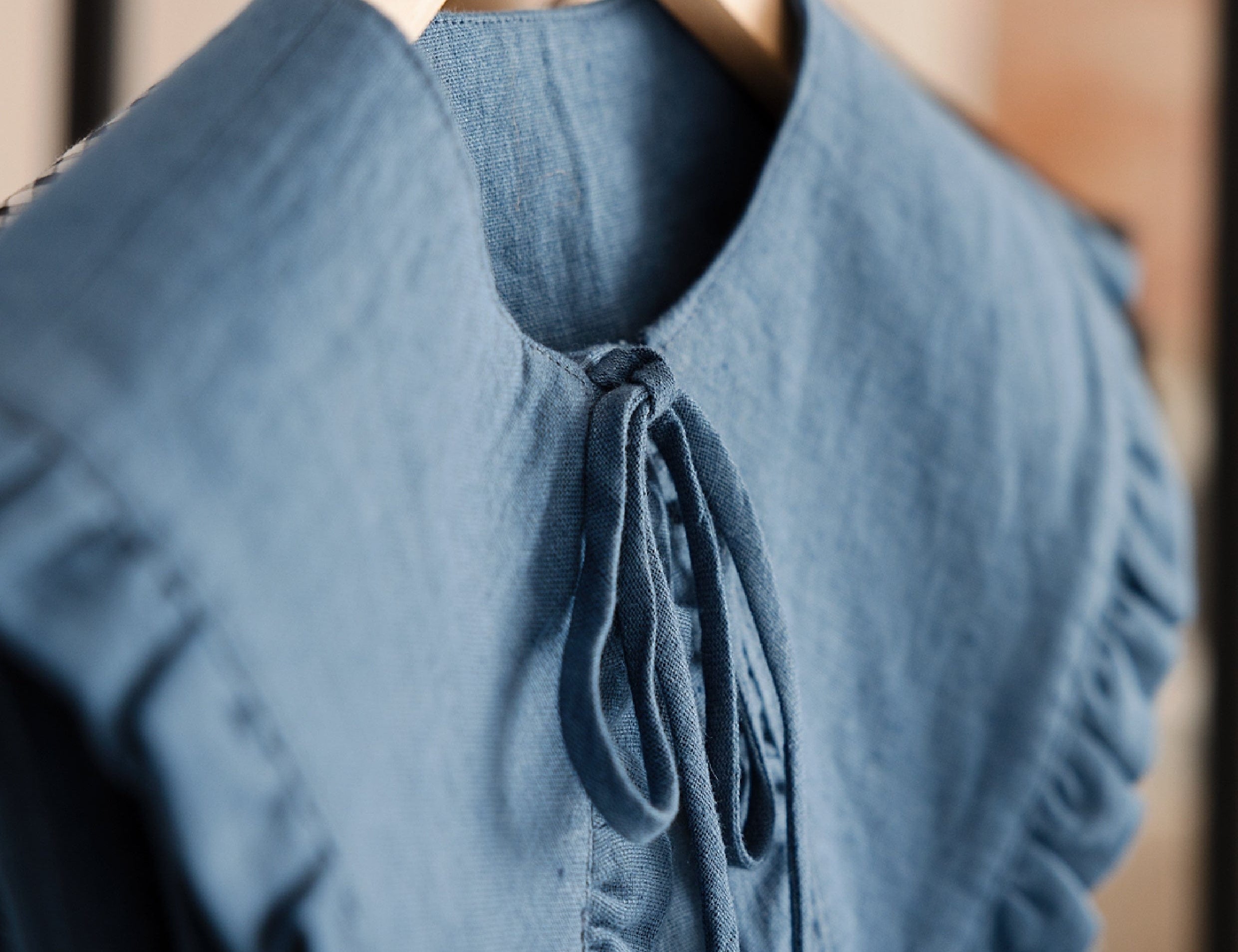 JOURNY Breastfeeding Cover - Detachable Collar - Margot Mummy Collar - Aegean Blue Linen 1
