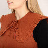 JOURNY Breastfeeding Cover - Detachable Collar - Margot Mummy Collar - Burnt Orange Linen 1