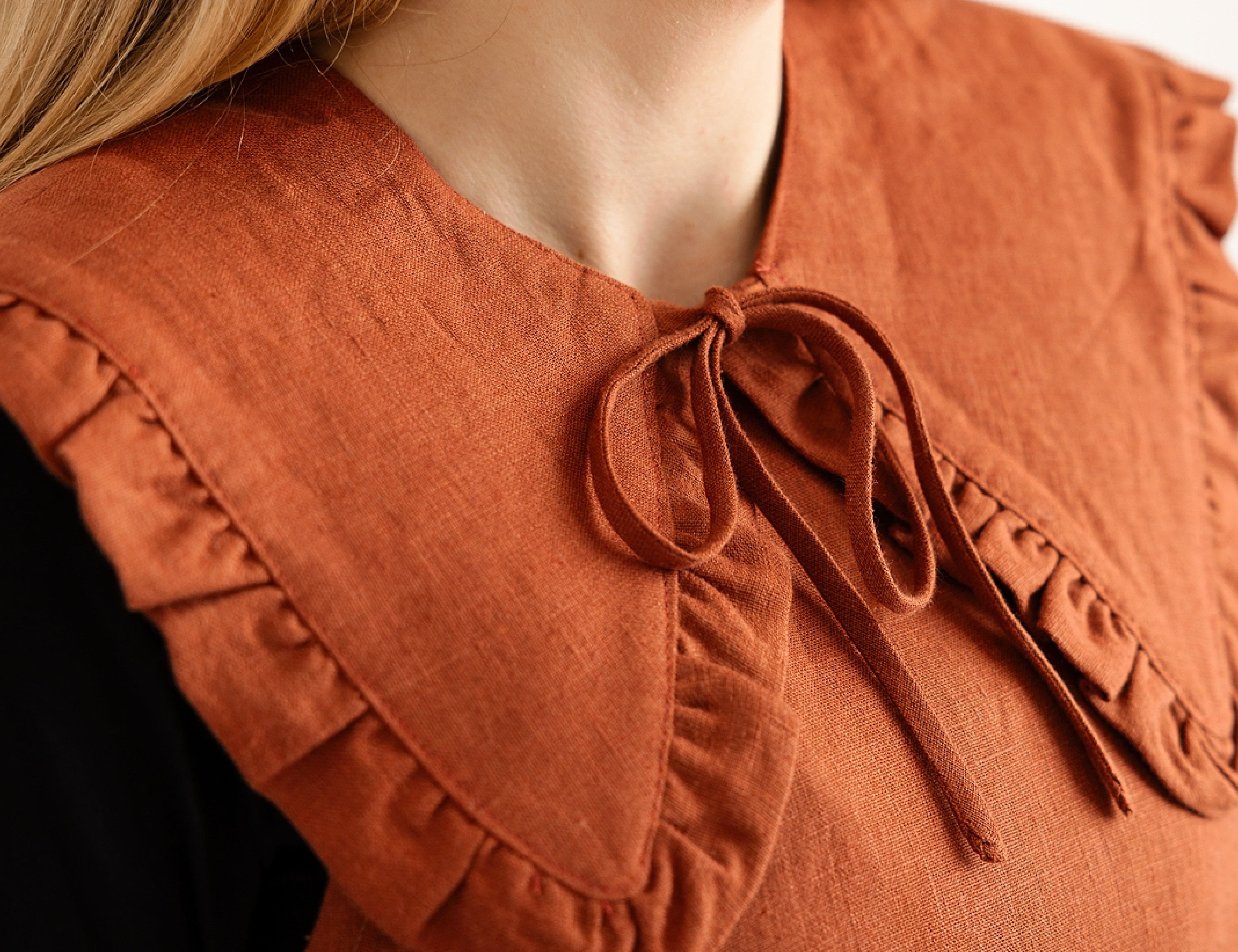 JOURNY Breastfeeding Cover - Detachable Collar - Margot Mummy Collar - Burnt Orange Linen 2