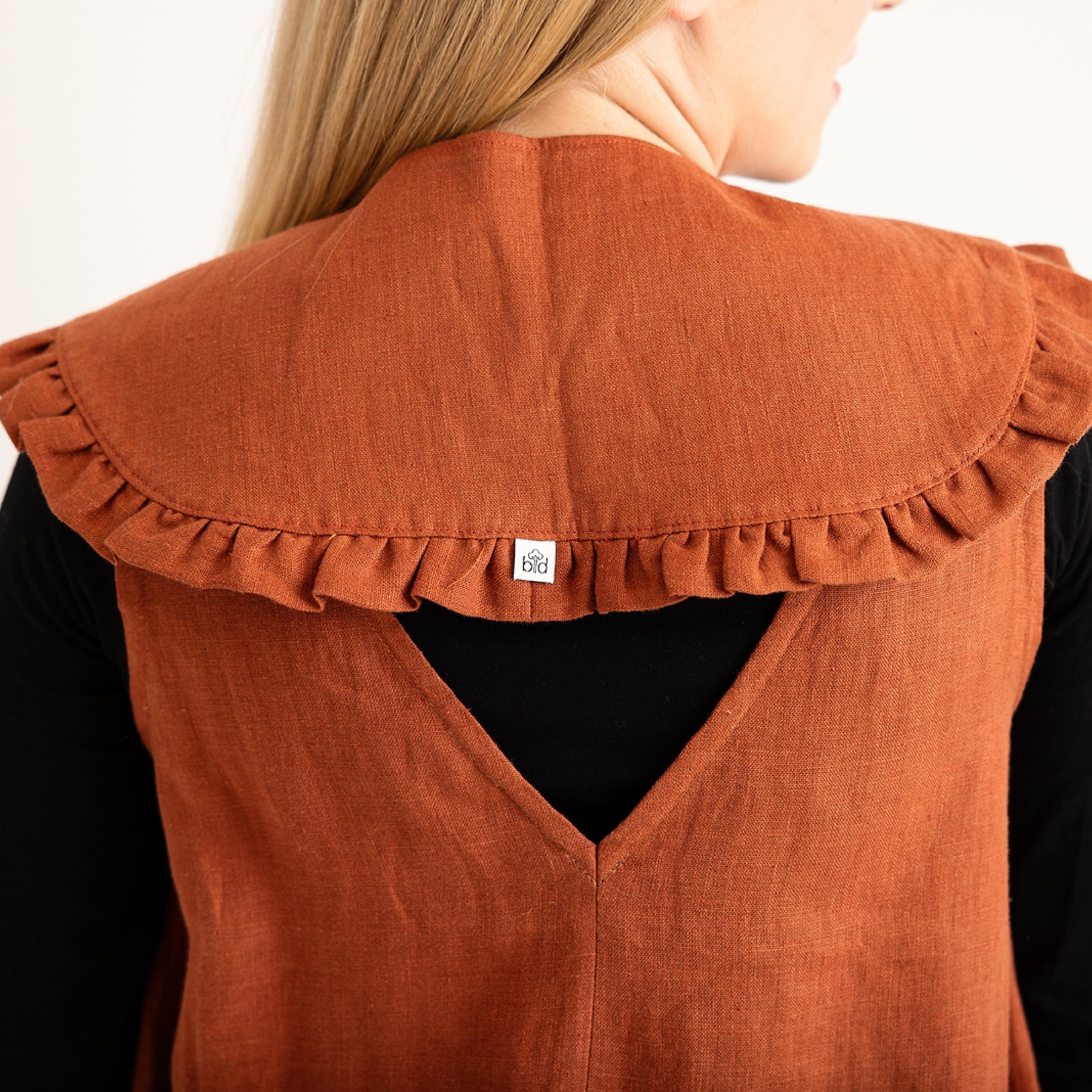 JOURNY Breastfeeding Cover - Detachable Collar - Margot Mummy Collar - Burnt Orange Linen 3