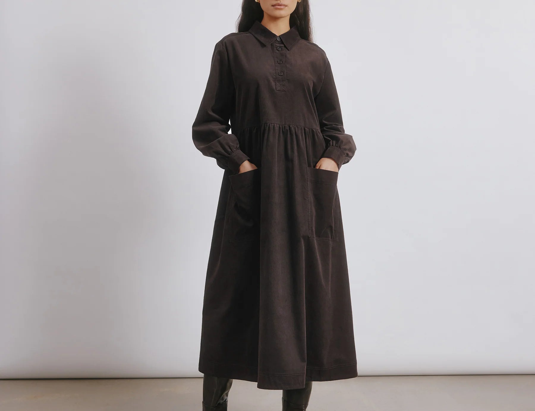 Albaray Cord Placket Midi Dress 1