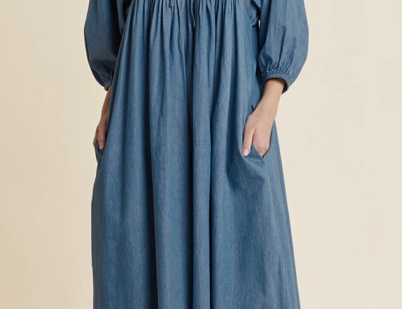 Albaray Smocked Denim Dress 1