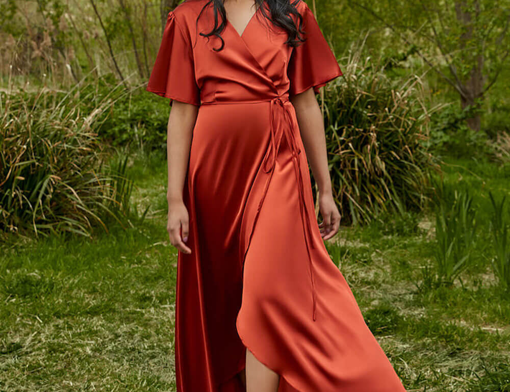 Rewritten The Florence Waterfall Satin Dress 1
