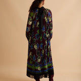 Florere Printed High Neck Pleated Midi Dress 3