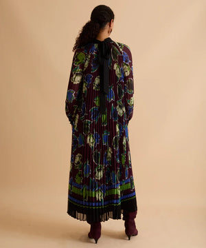 Florere Printed High Neck Pleated Midi Dress 3