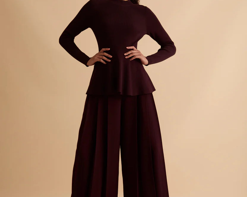 Florere Rib Knit Detail Peplum Jumper 2