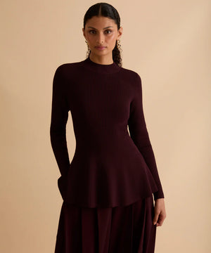 Florere Rib Knit Detail Peplum Jumper 3