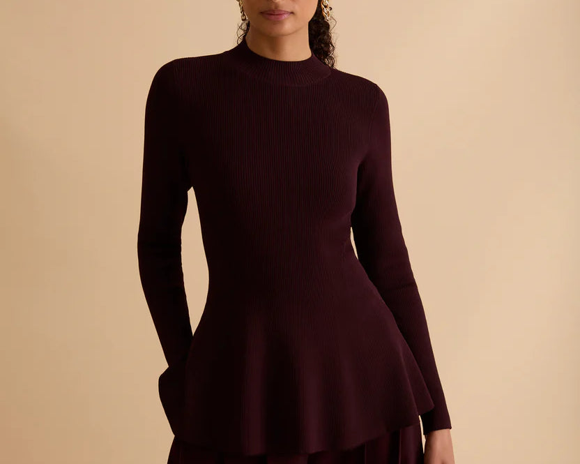 Florere Rib Knit Detail Peplum Jumper 3