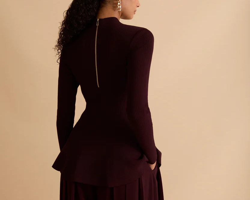 Florere Rib Knit Detail Peplum Jumper 4