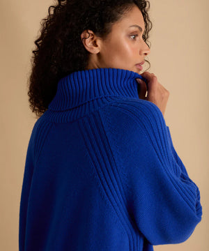Florere Roll Neck Rib Detail Cashmere Blend Jumper 4
