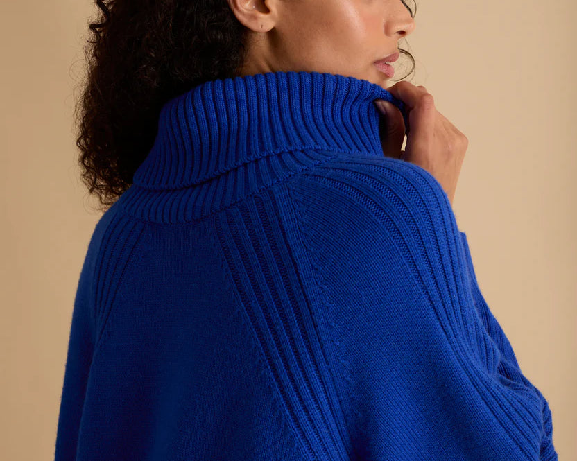 Florere Roll Neck Rib Detail Cashmere Blend Jumper 4