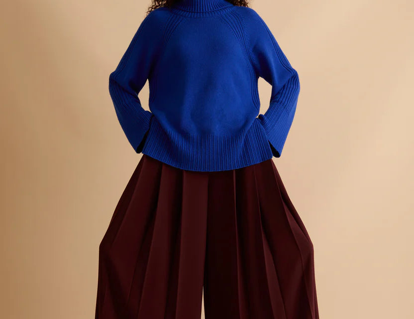 Florere Roll Neck Rib Detail Cashmere Blend Jumper 2
