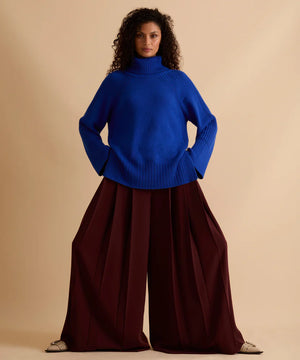 Florere Roll Neck Rib Detail Cashmere Blend Jumper 5